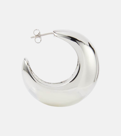 Shop Isabel Marant Shiny Crescent Hoop Earrings In Silver