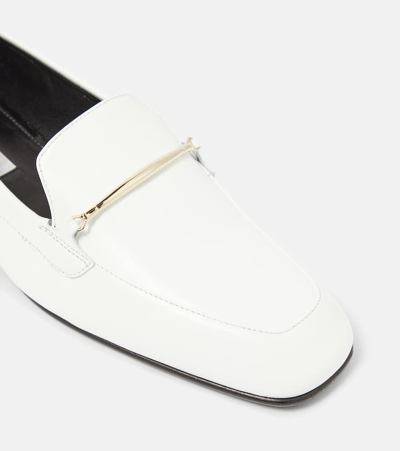 Shop Victoria Beckham Leather Loafers In White