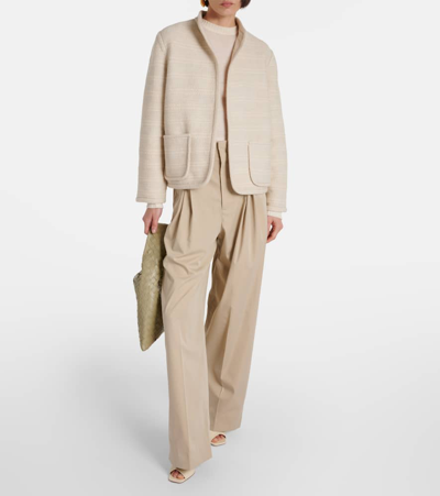 Shop Loro Piana Kiso Cashmere And Silk Jacket In Neutrals