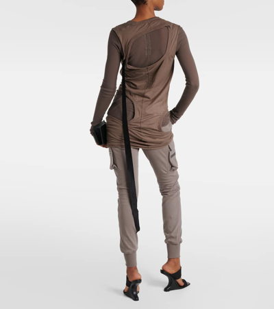 Rick Owens Drkshdw Cutout Cotton Jersey Top In White