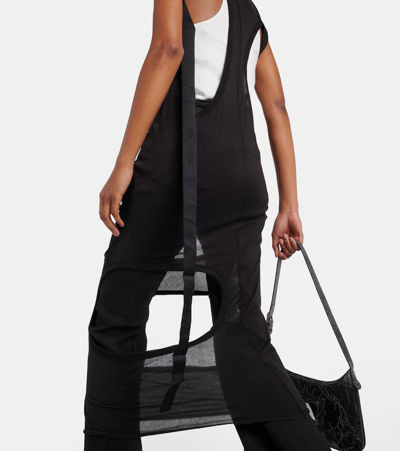 Shop Rick Owens Drkshdw Cutout Cotton Jersey Midi Dress In Black