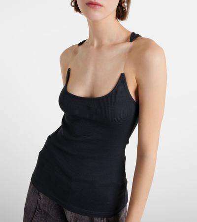 Shop Y/project Invisible Strap Cotton Tank Top In Black