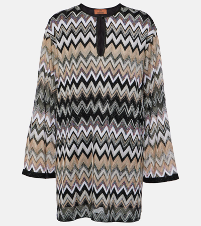 Shop Missoni Zig Zag Tunic In Neutrals