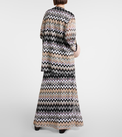 Missoni Zigzag Long-sleeve Top In Neutrals