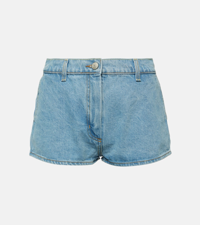 Shop Magda Butrym High-rise Denim Shorts In Blue
