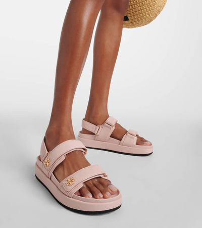Shop Tory Burch Kira Leather Sandals In Pink