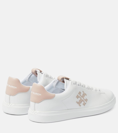 Shop Tory Burch Howell Leather Sneakers In White