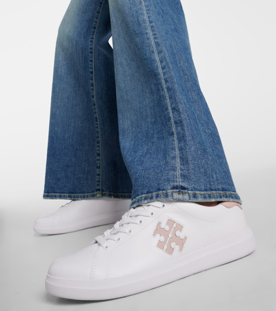 Shop Tory Burch Howell Leather Sneakers In White