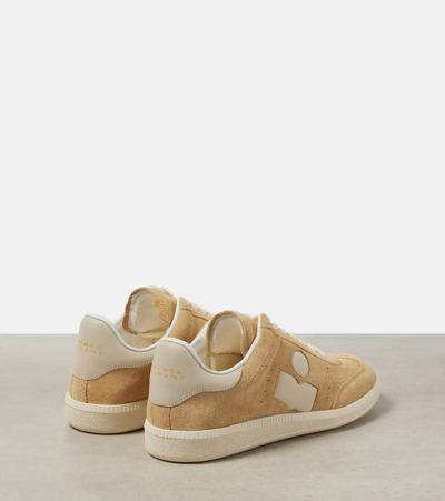 Shop Isabel Marant Bryce Leather-trimmed Suede Sneakers In Brown