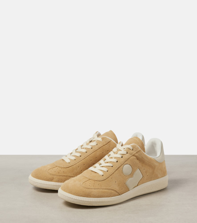 Shop Isabel Marant Bryce Leather-trimmed Suede Sneakers In Brown