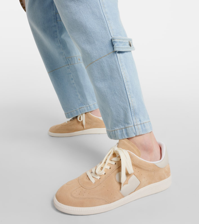 Isabel Marant Bryce Leather-trimmed Suede Sneakers In Brown