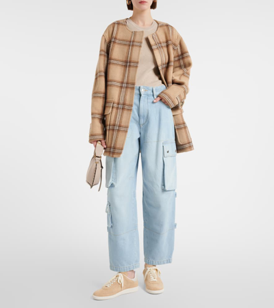 Isabel Marant Bryce Leather-trimmed Suede Sneakers In Brown