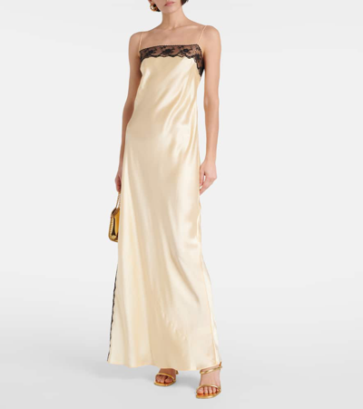 Sir Aries Silk Slip Dress In White