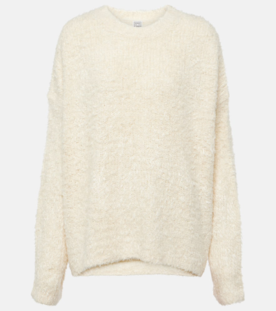 Shop Totême Oversized Silk Sweater In Neutrals