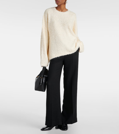 Shop Totême Oversized Silk Sweater In Neutrals