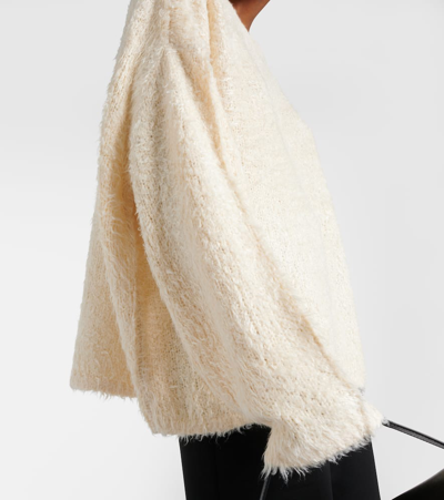 Totême Oversized Cotton-blend Chenille-knit Sweater In Neutrals