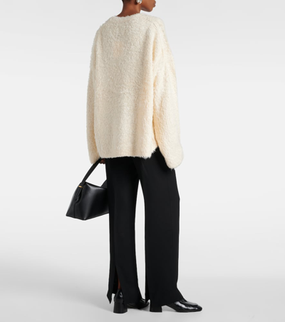Totême Oversized Cotton-blend Chenille-knit Sweater In Neutrals