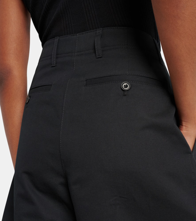 Shop Totême Cotton Twill Shorts In Black