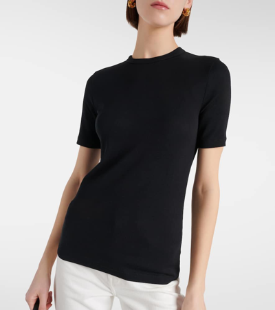 Shop Totême Cotton-blend Jersey T-shirt In Black