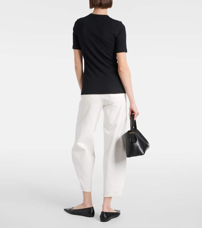 Shop Totême Cotton-blend Jersey T-shirt In Black