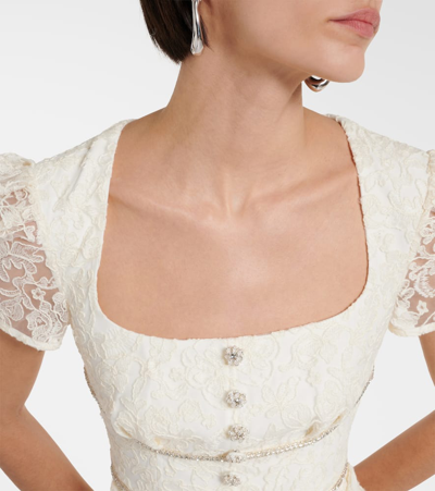 Shop Self-portrait Bridal Lace Midi Dress In White