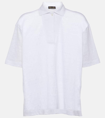 Shop Loro Piana Linen Polo Shirt In White