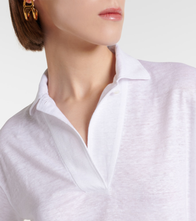 Shop Loro Piana Linen Polo Shirt In White
