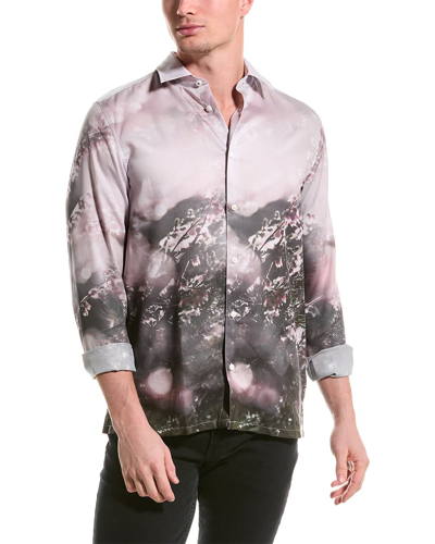 Shop Ted Baker Liston Photographic Shirt In Purple