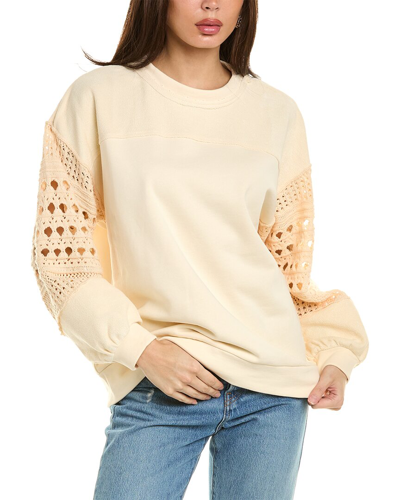 Shop Fate Crochet Sweatshirt In White