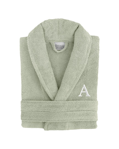 Shop Linum Home Textiles Monogram Terry Bathrobe (a-z) In Small/medium