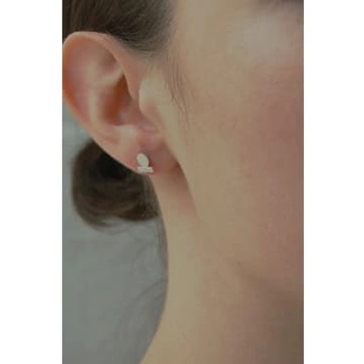 Shop Atypical Thing Silver Intersecting Geo Stud Earrings In Metallic