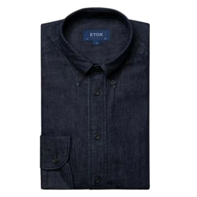 Shop Eton Denim Contemporary Fit Shirt In Blue