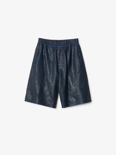 Shop Burberry Leather Shorts In Black