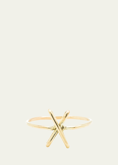Shop Atelier Paulin 18k Yellow Gold Alphabet Ring In X