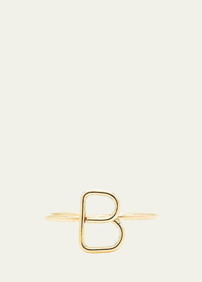 Shop Atelier Paulin 18k Yellow Gold Alphabet Ring In B