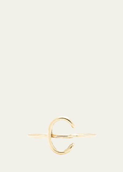 Shop Atelier Paulin 18k Yellow Gold Alphabet Ring In C