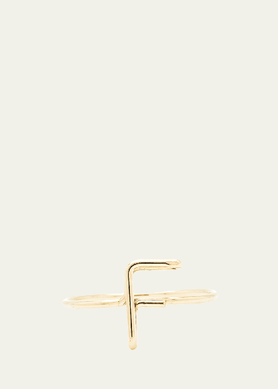 Shop Atelier Paulin 18k Yellow Gold Alphabet Ring In F