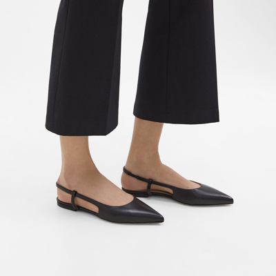 Shop Theory Slingback Flat In Leather In Black