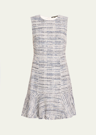 Shop Kobi Halperin Reed Sleeveless Tweed Midi Dress In Blue Multi