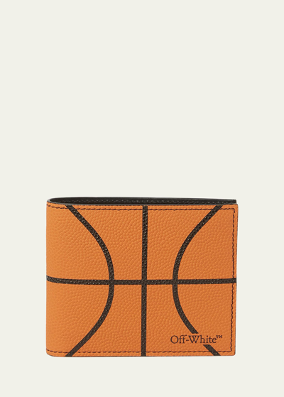 Shop Off-white Men's Basketball Bifold Wallet In Orange A Black