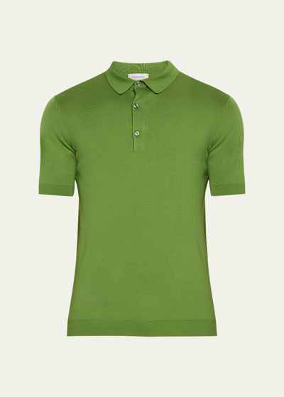 Shop John Smedley Men's Adrian Polo Shirt In Olive