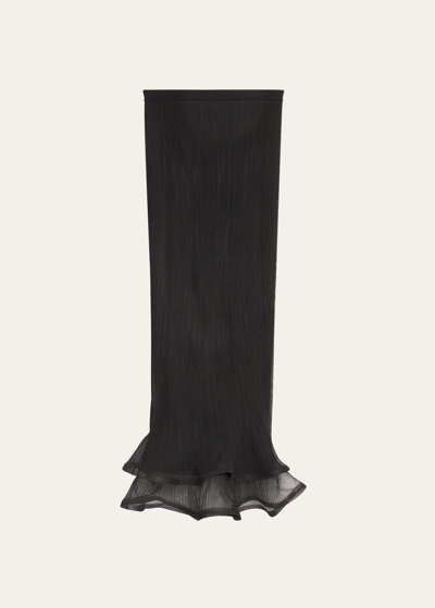 Simkhai 'kelso' Black Skirt With Ruches And Ruffled Hem In Black