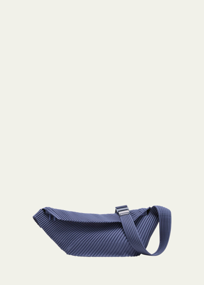 Shop Issey Miyake Men's Pleats Crossbody Bag In 76-blue Charcoal