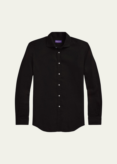 Shop Ralph Lauren Men's Serengeti Classic Linen Sport Shirt In Black