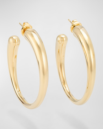 Shop Saint Laurent Gold Degrade Hoop Earrings