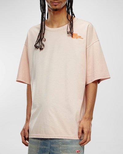 Shop Diesel Men's T-boxt-n7 Logo-print T-shirt In Rose Smoke