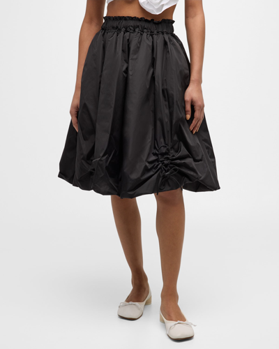 Shop Simone Rocha Elastic Ruched Midi Bubble Skirt In Black