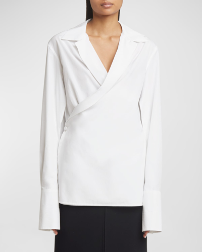 Givenchy Poplin Wrap Shirt In White