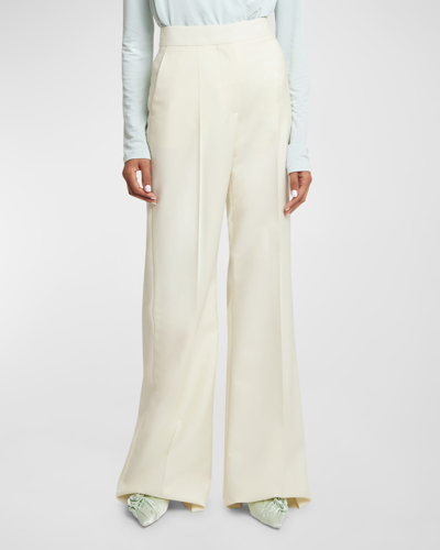 Shop Givenchy Lined Relaxed Wide-leg Pants In Ecru