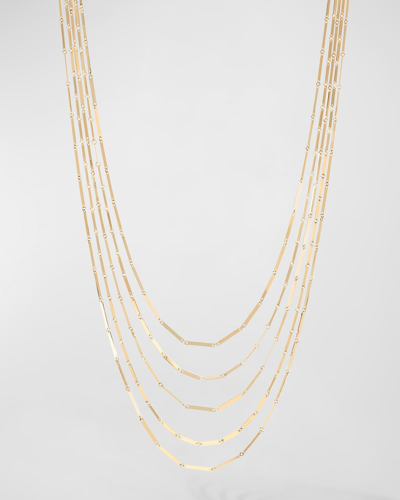 Shop Lana 14k Yellow Gold Laser Mini Rectangle 5-strand Necklace, 15"
